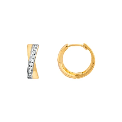 2 TONE 10K GOLD EARRINGS