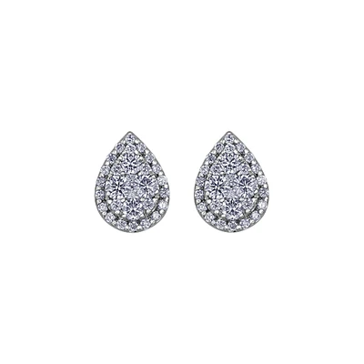 BOUCLES D'OREILLES OR BLANC 14K
