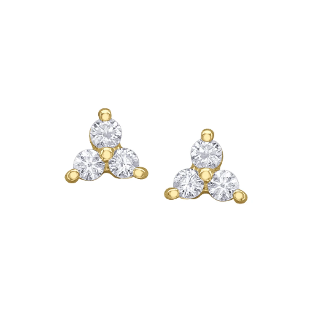 BOUCLES D'OREILLE OR JAUNE 10K