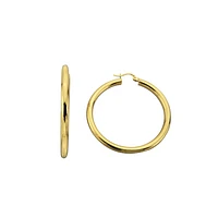 14K YELLOW GOLD HOOPS - 40X4MM