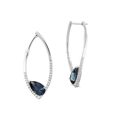 BOUCLES D'OREILLES OR BLANC 14K