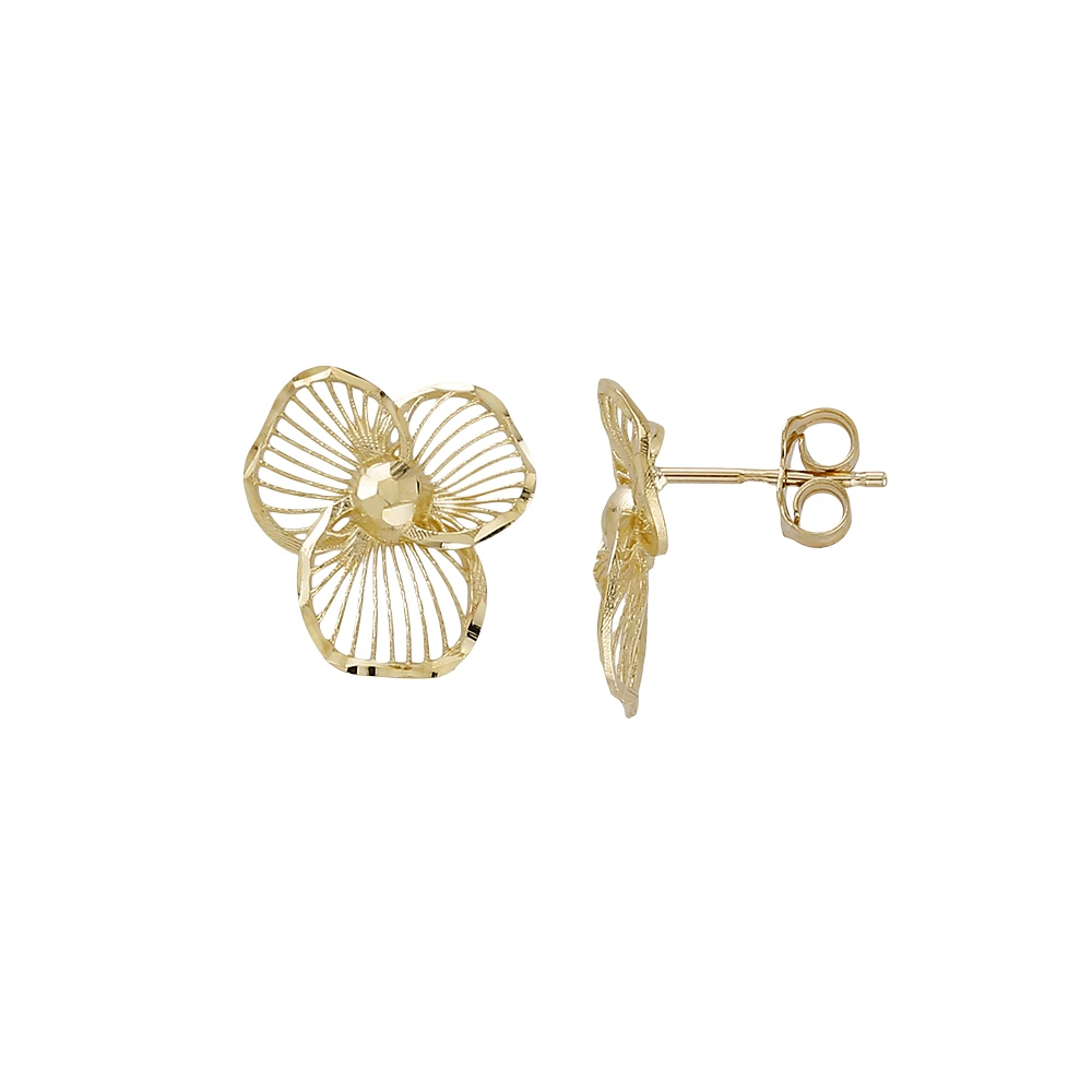 BOUCLES D'OREILLES OR JAUNE 10K