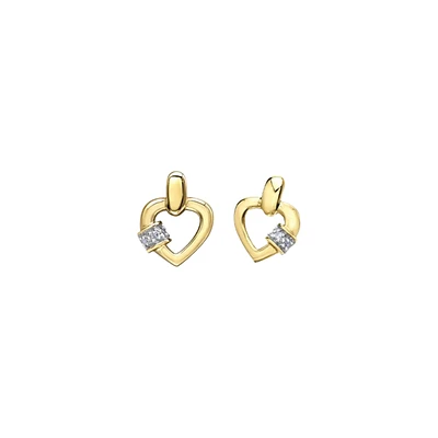 10K GOLD ''HEART'' EARRINGS