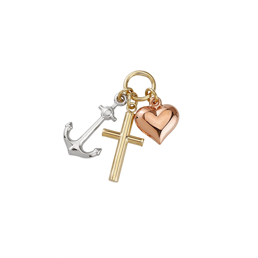 10K 3 TONE GOLD PENDANT