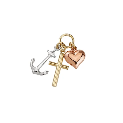 10K 3 TONE GOLD PENDANT