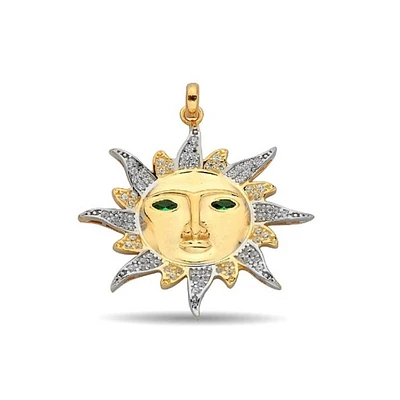 PENDENTIF SOLEIL EN OR JAUNE 10K