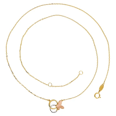 10K 3 TONE GOLD PENDANT