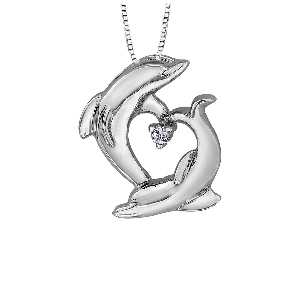 10K GOLD DOLPHINS PENDENT