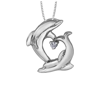 10K GOLD DOLPHINS PENDENT