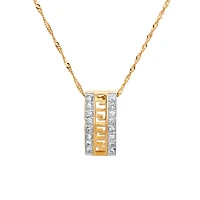 PENDENTIF OR JAUNE ET BLANC 10K