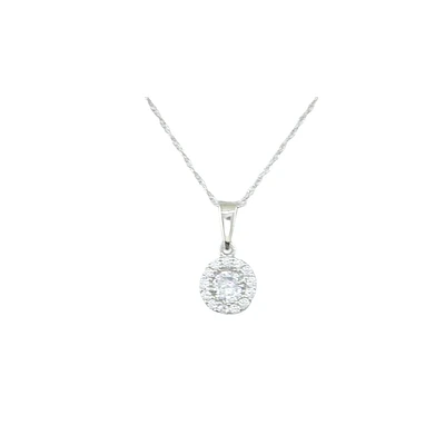 PENDENTIF EN OR BLANC 10K