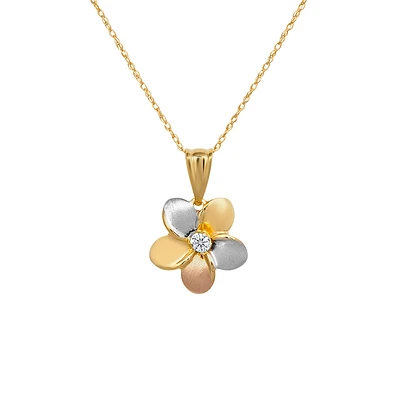 3 TONE 10K GOLD PENDANT