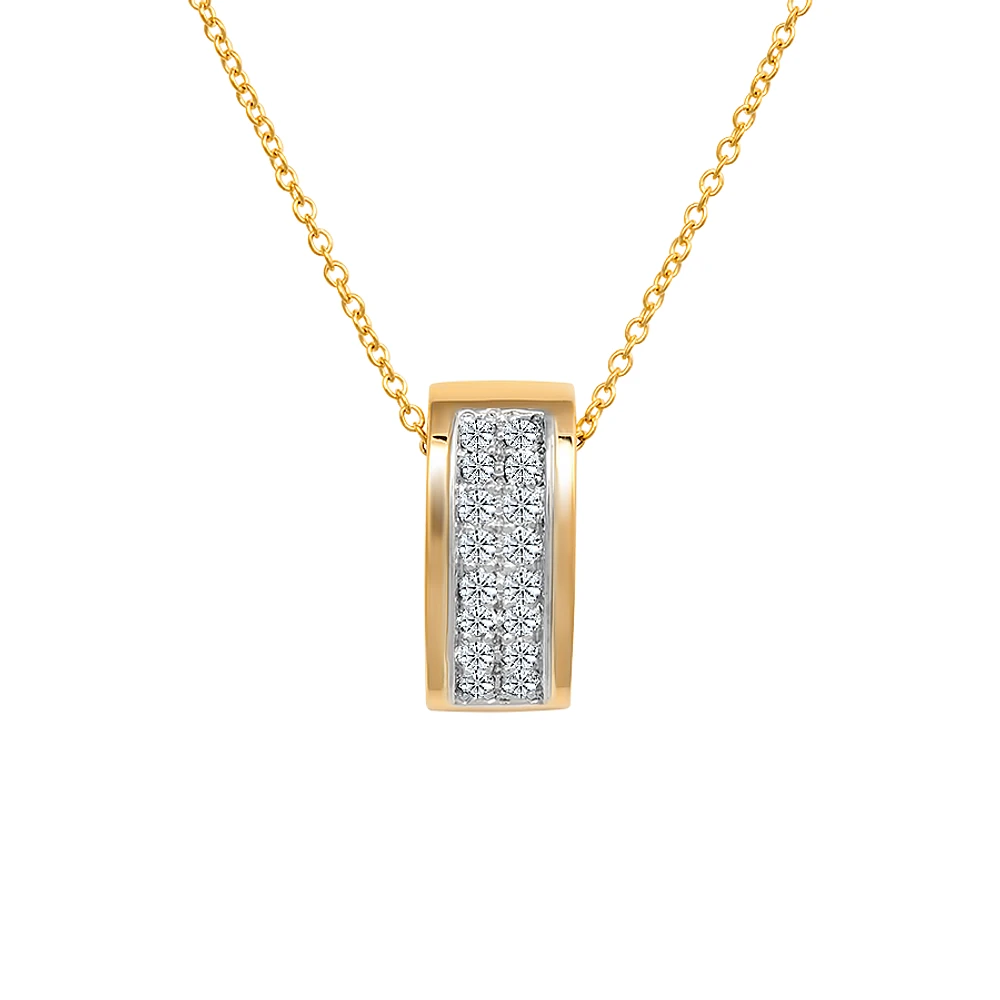 PENDENTIF OR JAUNE ET BLANC 14K