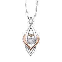 PENDENTIF OR BLANC ROSE FEMME