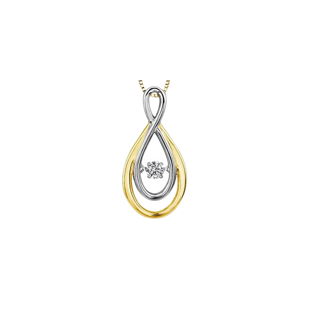 PENDENTIF OR BLANC JAUNE FEMME
