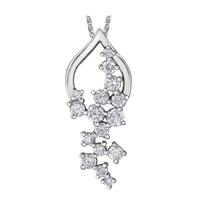 PENDENTIF OR BLANC POUR FEMME