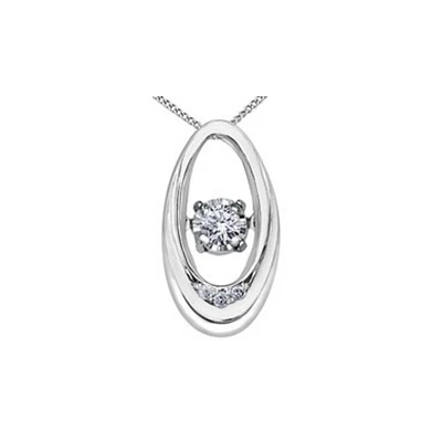 PENDENTIF EN OR BLANC 10K