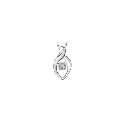 WHITE 10K GOLD PENDANT WITH DIAMOND
