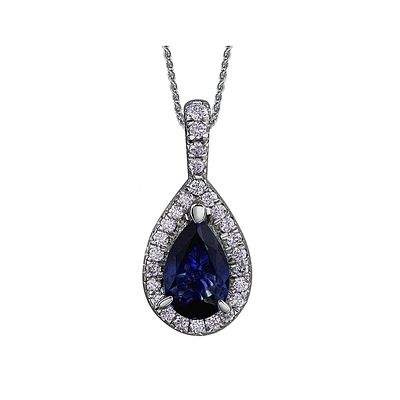 10K GOLD PENDANT WITH SAPPHIRE