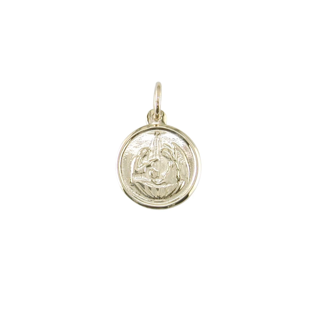 10K YELLOW GOLD BAPTISM MEDALLION