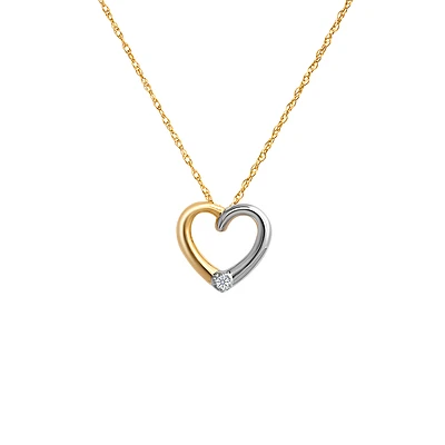 PENDENTIF OR JAUNE ET BLANC 10K