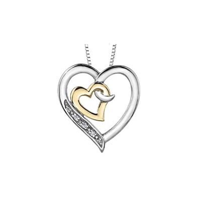 SILVER AND 10K GOLD PENDANT