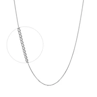 10K WHITE GOLD CHAIN - 14''X 0.9MM