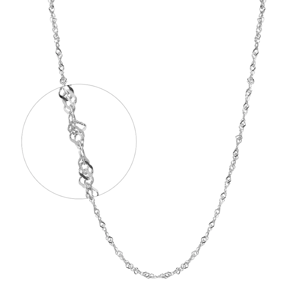 10K WHITE GOLD CHAIN - 22''X2MM