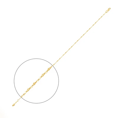 10K GOLD ANKLE CHAIN- 10’’X1.5MM