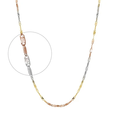 10K 3TONE GOLD CHAIN – 20’’X1MM