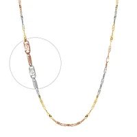 10K 3TONE GOLD CHAIN – 20’’X1MM