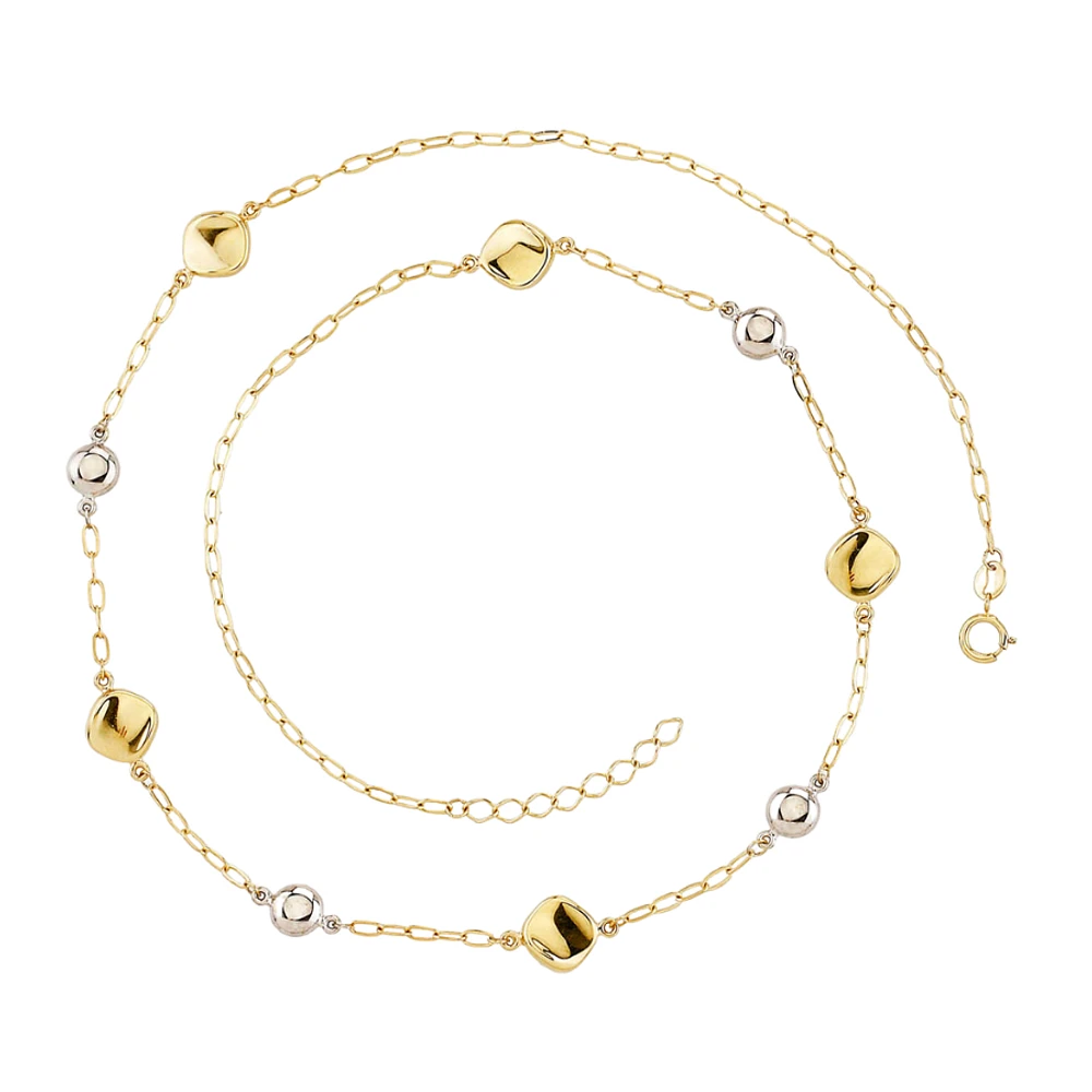 10K 2 TONES GOLD NECKLACE - 18''