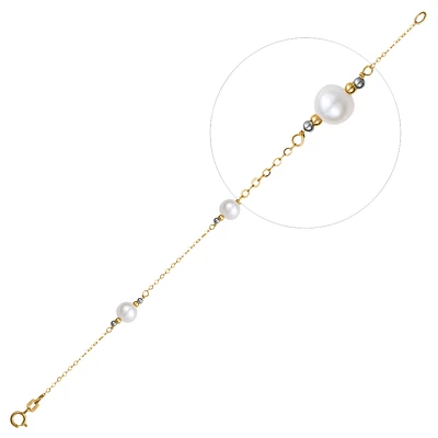 10K 2 TONE GOLD BRACELET - 7.5''