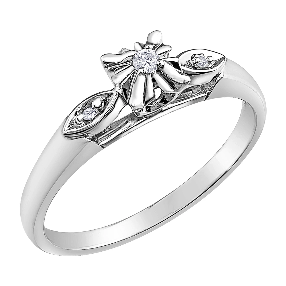 BAGUE EN OR 10K AVEC DIAMANTS