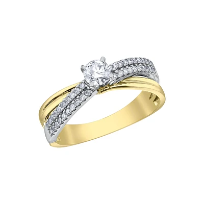 14K TWO TONE GOLD RING