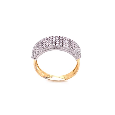 10K 2 TONE GOLD RING - ZIRCONIUM