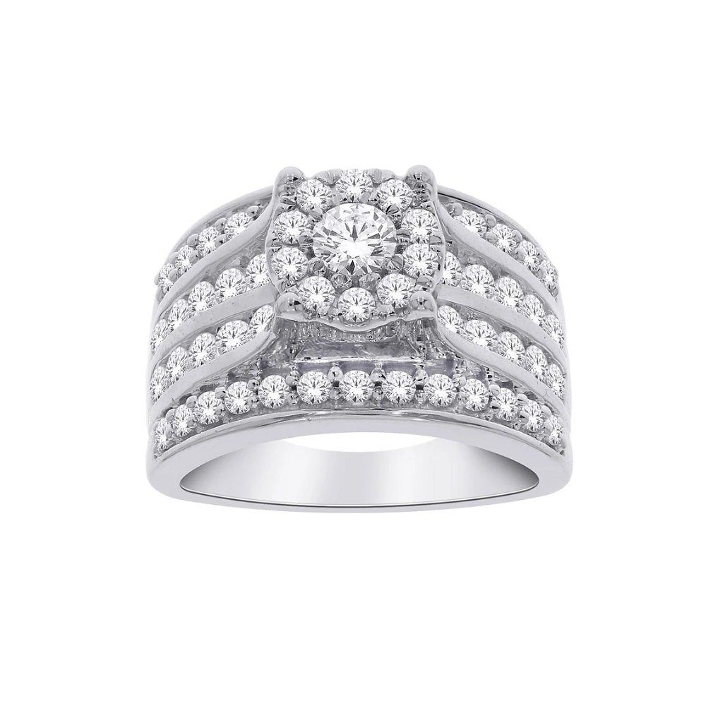 10K WHITE GOLD RING WITH DIAMONDS