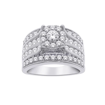 10K WHITE GOLD RING WITH DIAMONDS
