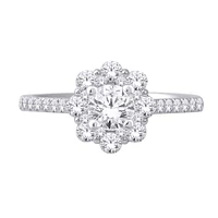 14K WHITE GOLD RING WITH DIAMONDS