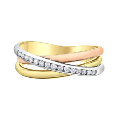 10K 3 TONE GOLD RING