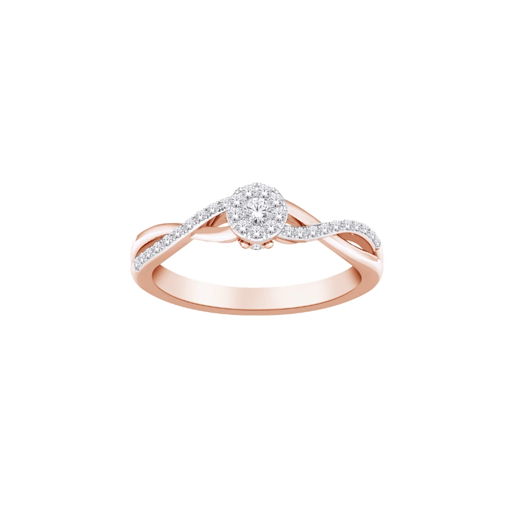 BAGUE EN OR 10K AVEC DIAMANTS