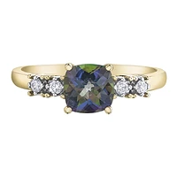 10K GOLD RING WITH MYSTIC TOPAZ