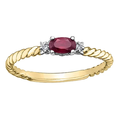 10K GOLD RING WITH RUBY