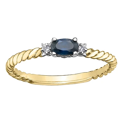 10K GOLD RING WITH SAPPHIRE