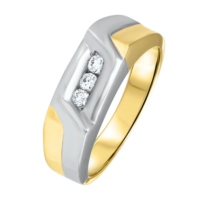 10K WHITE AND YELLOW GOLD RING