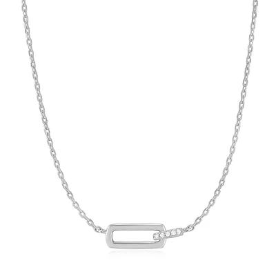 SILVER PENDANT NECKLACE 17''