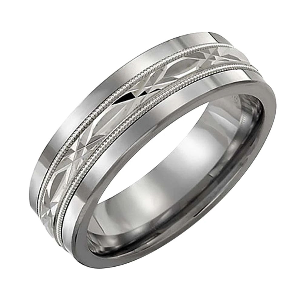 TUNGSTEN 10K WHITE GOLD RING 7MM