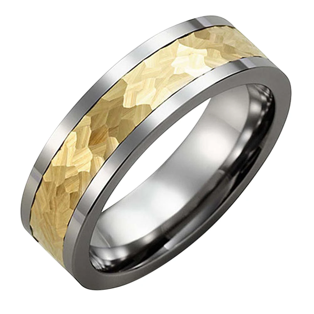 TUNGSTEN 10K YELLOW GOLD RING 7MM