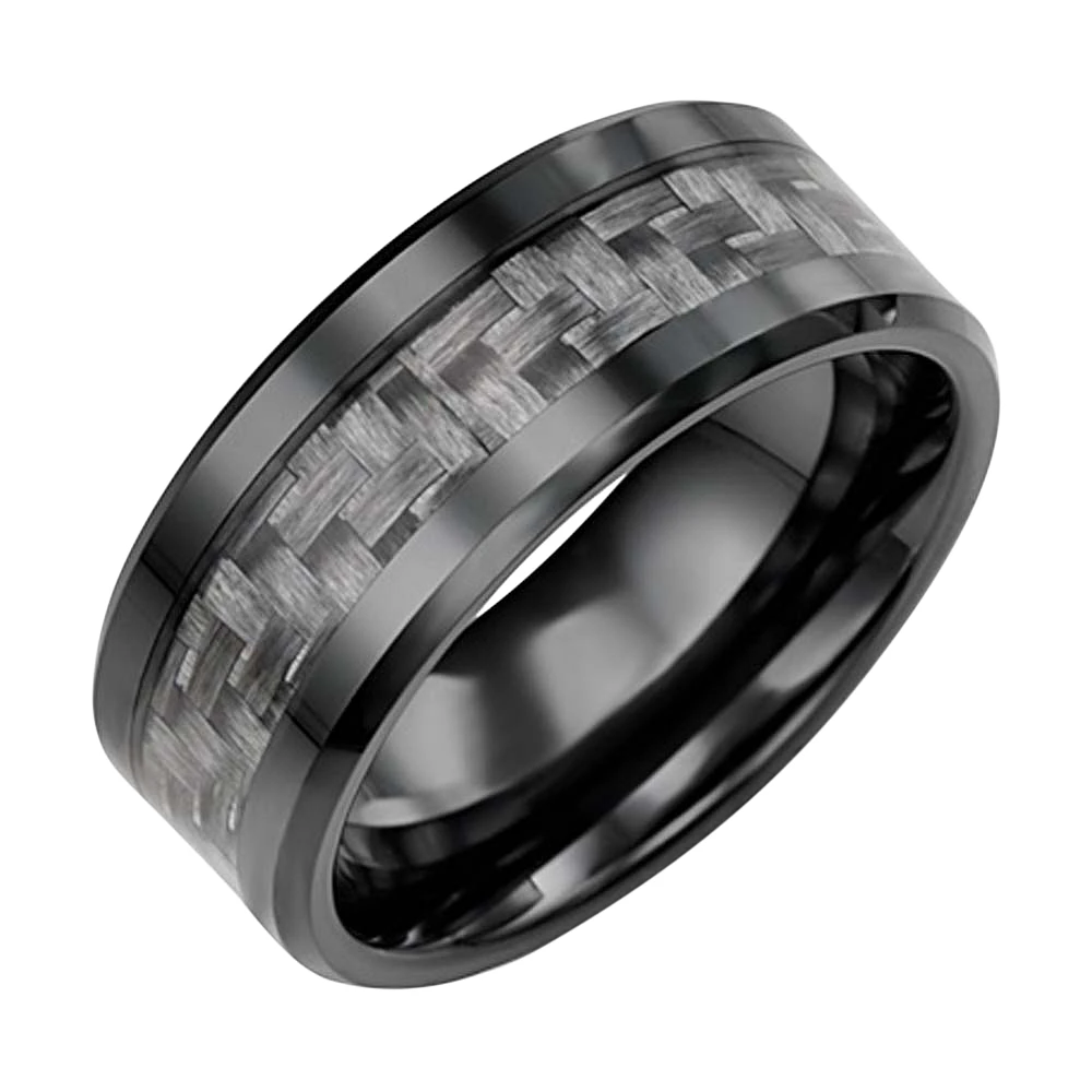CERAMIC CARBON FIBER RING MEN 9MM