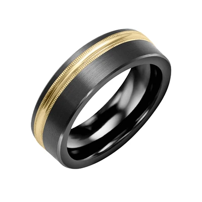 10K YELLOW AND CERAMIC BAND